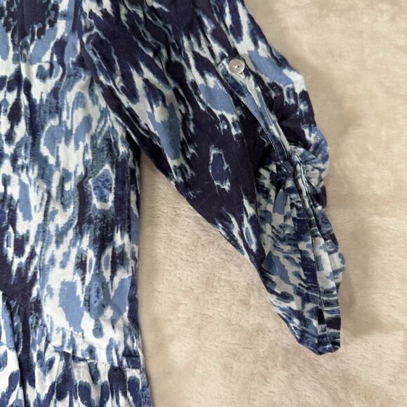 Blue Patterned Mini Dress - Picture 4 of 11